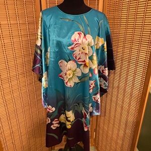 Marulong Floral Kimono - Teal and Purple
